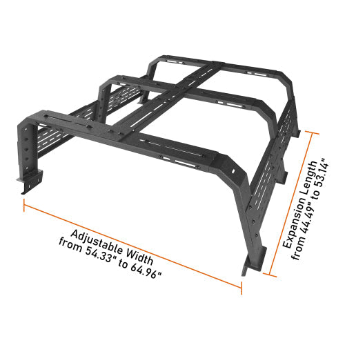 18.8" High Overland Bed Rack (Ford Ranger & GMC Canyon & Chevrolet Colorado & Jeep Gladiator JT) - LandShaker