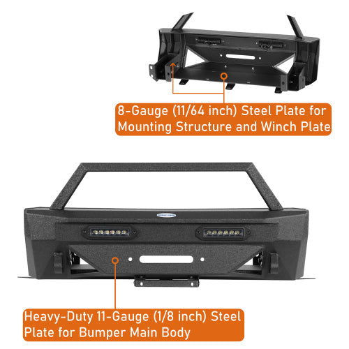 LandShaker Stubby Front Bumper w/LED spotlights (14-24 Toyota 4Runner, Excluding Limited & Nightshade)