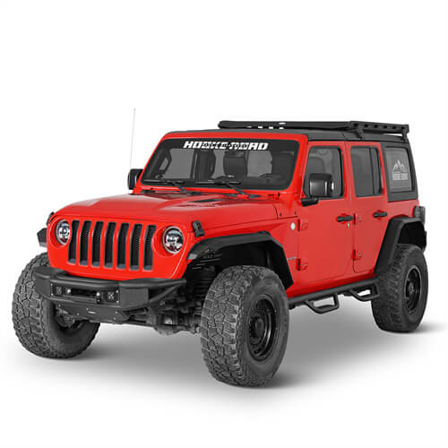 Lotus Tubular Front Bumper w/ Winch Plate For 2018-2025 Jeep Wrangler JL & Gladiator JT-LandShaker