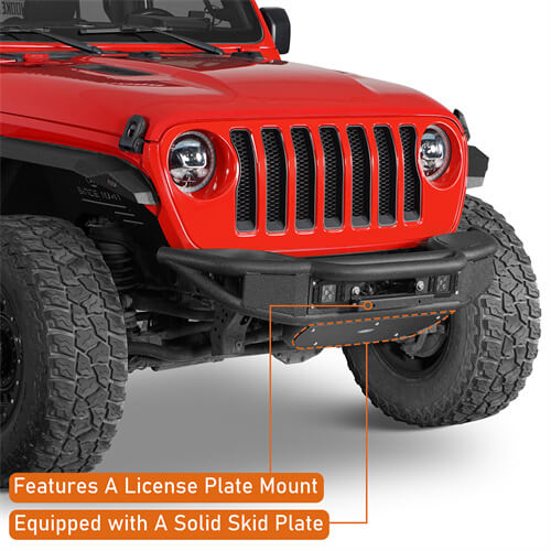Lotus Tubular Front Bumper w/ Winch Plate For 2018-2025 Jeep Wrangler JL & Gladiator JT-LandShaker