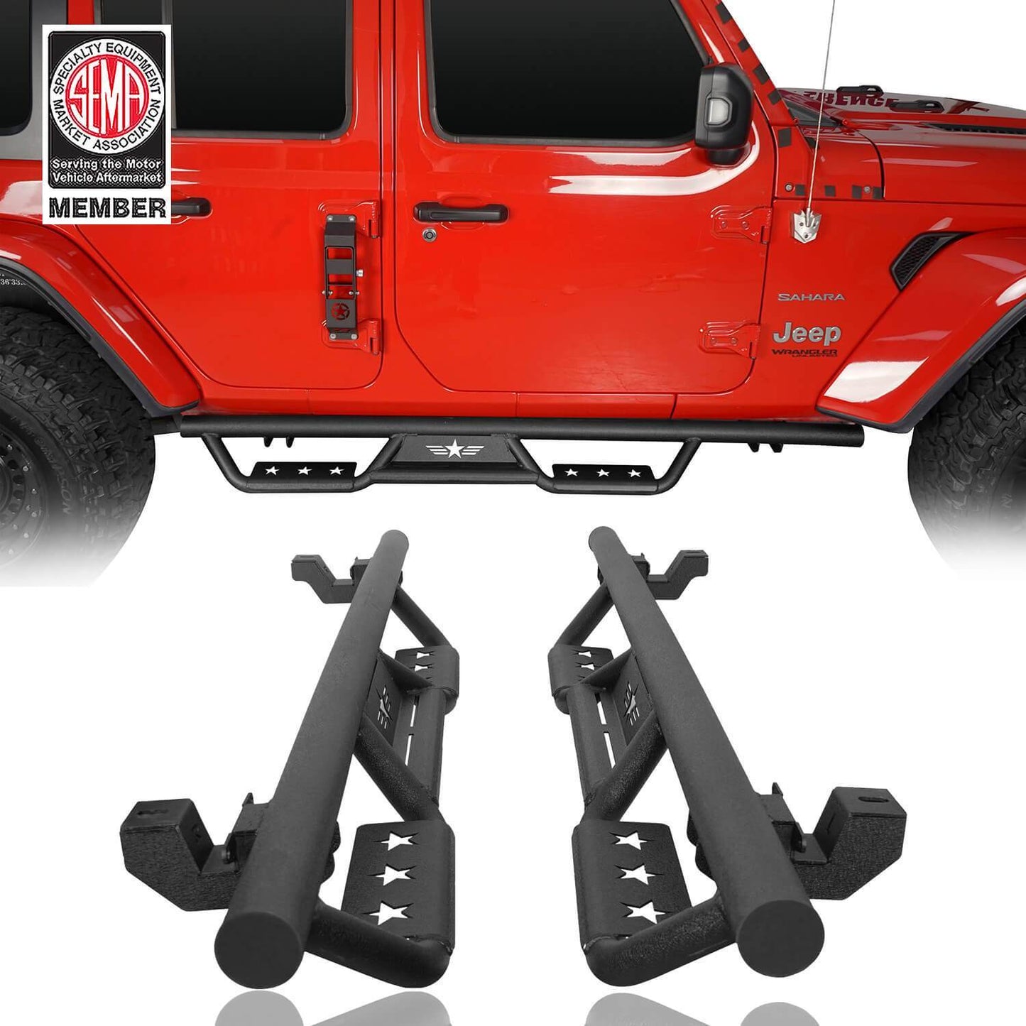 Mad Max Front Bumper Grill & Side Steps(18-25 Jeep Wrangler JL 4 Door)-LandShaker