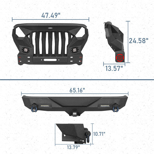 Mad Max Front Bumper & Rear Bumper(07-18 Jeep Wrangler JK)-LandShaker