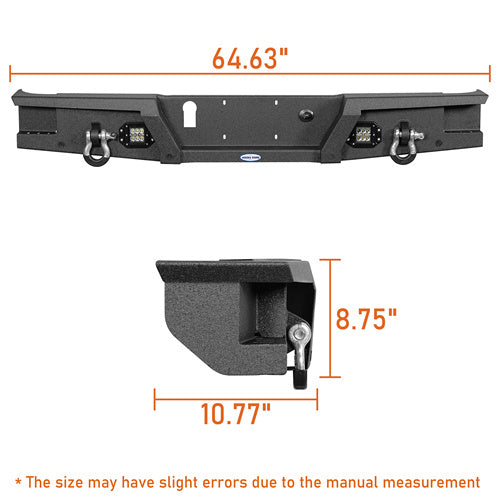 Mid Width Front Bumper & Rear Bumper(20-25 Jeep Gladiator JT)-LandShaker