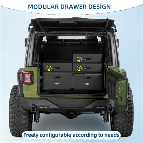 Modular Additional Drawer For 2015-2025 Jeep Wrangler JK & JL 4-Door & 2021-2025 Ford Bronco 4-Door - Landshaker4x4