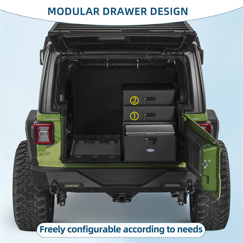 Modular Additional Drawer For 2015-2025 Jeep Wrangler JK & JL 4-Door & 2021-2025 Ford Bronco 4-Door - Landshaker4x4