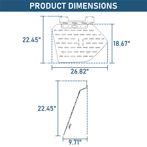 Rear Window Exterior Storage Panel Molle Panel Kit For 2010-2023 Lexus GX460 - Landshaker4x4