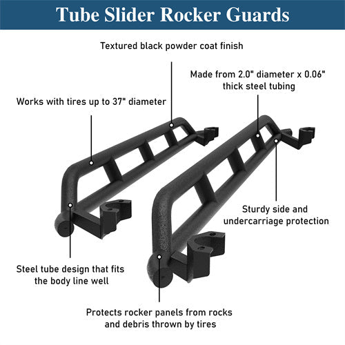 Nerf Bars Slider Running Boards Rocker Guard(07-18 Jeep Wrangler JKU)-LandShaker