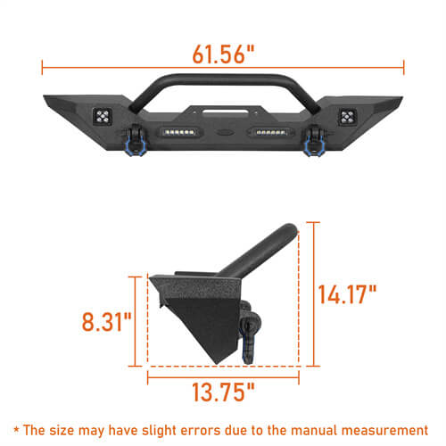 Mid Width Front Bumper / Rear Bumper / Side Steps Nerf Bars(20-25 Jeep Gladiator JT)-LandShaker