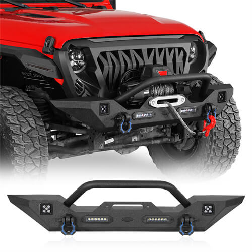 Mid Width Front Bumper & Side Steps(18-25 Jeep Wrangler JL 4 Door)-LandShaker
