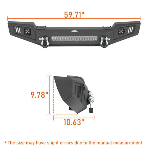 Off Road Front Bumper w/ LED spotlights included For 1997-1906 Jeep Wrangler TJ - LandShaker