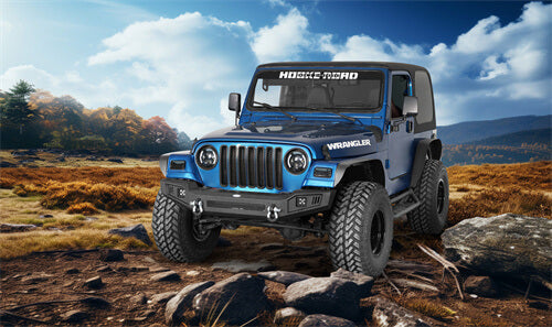 Off Road Front Bumper w/ LED spotlights included For 1997-1906 Jeep Wrangler TJ - LandShaker