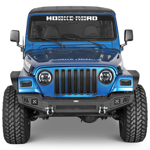 Off Road Front Bumper w/ LED spotlights included For 1997-1906 Jeep Wrangler TJ - LandShaker