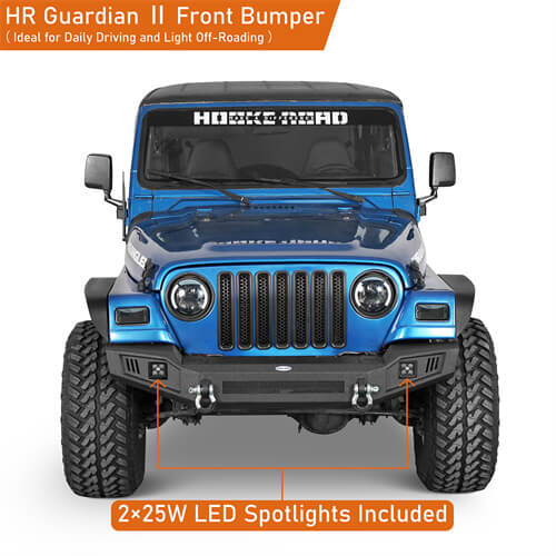 Off Road Front Bumper w/ LED spotlights included For 1997-1906 Jeep Wrangler TJ - LandShaker