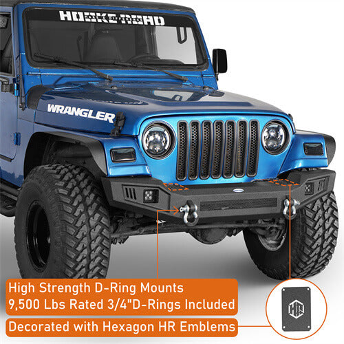 Off Road Front Bumper w/ LED spotlights included For 1997-1906 Jeep Wrangler TJ - LandShaker