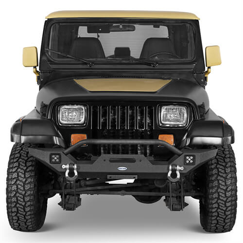 Off-Road Front Bumper w/ LED Spotlights For 1987-1995 Jeep Wrangler YJ- LandShaker