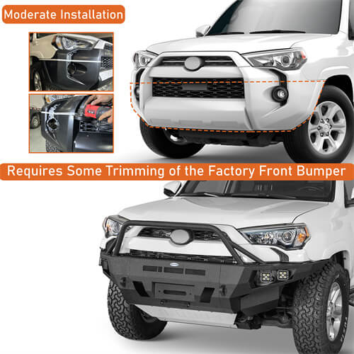 Off Road Full Width Front Bumper w/ LED Spot Lights For 2014-2024 Toyota 4Runner - LandShaker