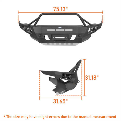 Off Road Full Width Front Bumper w/ LED Spot Lights For 2014-2024 Toyota 4Runner - LandShaker