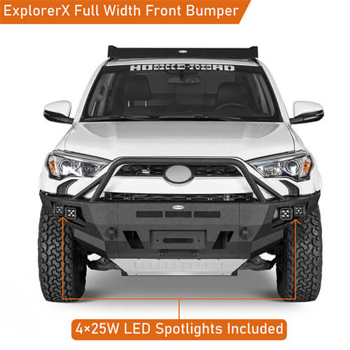 Off Road Full Width Front Bumper w/ LED Spot Lights For 2014-2024 Toyota 4Runner - LandShaker