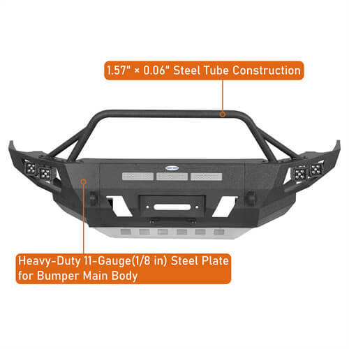 Off Road Full Width Front Bumper w/ LED Spot Lights For 2014-2024 Toyota 4Runner - LandShaker