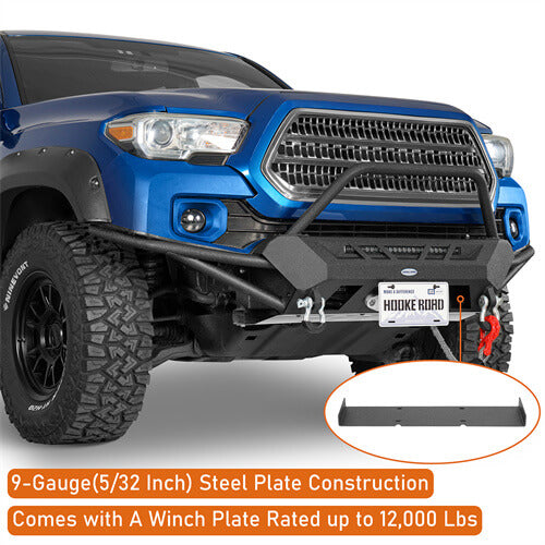 Off Road Tube Front Bumper w/ LED Light Bar For 2016-2023 Toyota Tacoma 3rd Gen - LandShaker