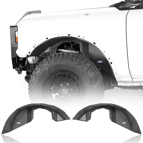 Off-Road Front & Rear Inner Fender Liners For 2021-2024 Ford Bronco (Excluding Raptor) - LandShaker4x4