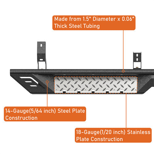 Nerf Side Step Bars For 2010-2024 Toyota 4Runner (Excluding Limited, Nightshade, TRD Sport & 10-13 SR5) - LandShaker4x4