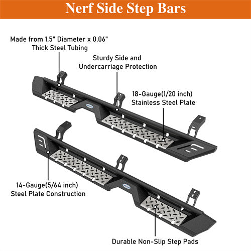 Nerf Side Step Bars For 2010-2024 Toyota 4Runner (Excluding Limited, Nightshade, TRD Sport & 10-13 SR5) - LandShaker4x4