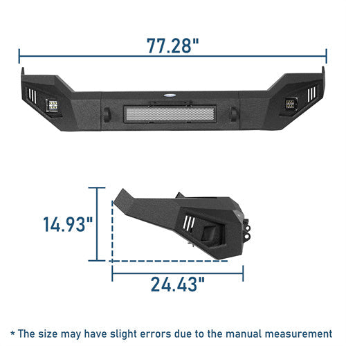 Aftermarket Full Width Front Bumper w/ LED Spotlights (13-18 Ram 1500, Excluding Rebel) - LandShaker