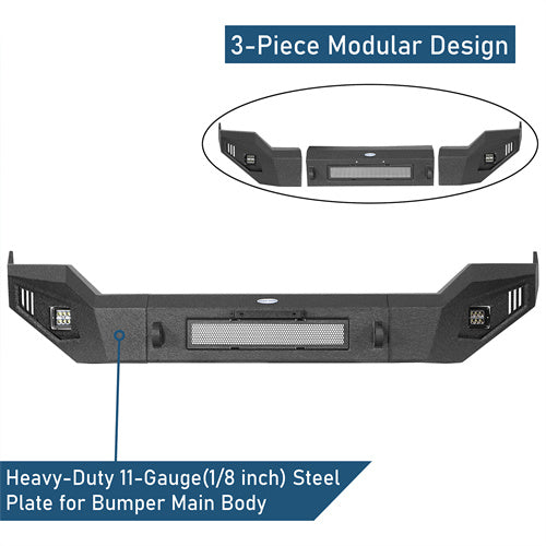 Aftermarket Full Width Front Bumper w/ LED Spotlights (13-18 Ram 1500, Excluding Rebel) - LandShaker