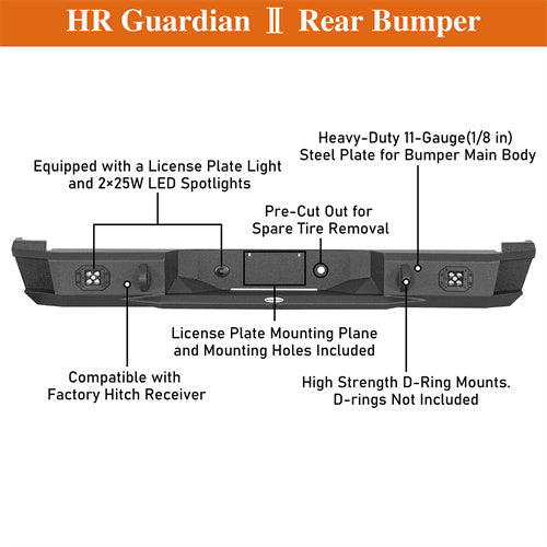 Off Road Rear Bumper For 1988-1998 Chevy C/K 1500 2500 Fleetside - LandShaker