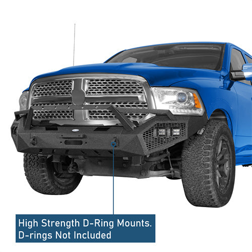 Front Bumper w/ Winch Plate & Grill Guard (13-18 Ram 1500, Excluding Rebel) - LandShaker
