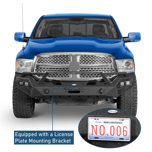 Front Bumper w/ Winch Plate & Grill Guard (13-18 Ram 1500, Excluding Rebel) - LandShaker