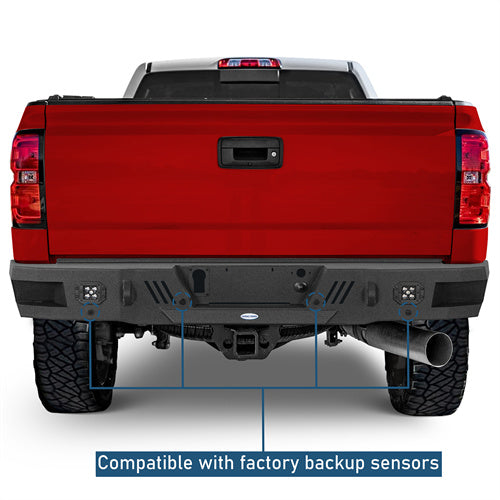 Rear Bumper For 2011-2019 Chevy Silverado 2500HD/3500HD & GMC Sierra 2500HD/3500HD - Landshaker4x4