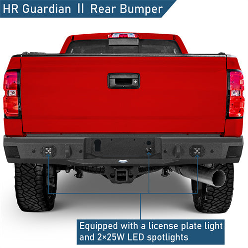 Rear Bumper For 2011-2019 Chevy Silverado 2500HD/3500HD & GMC Sierra 2500HD/3500HD - Landshaker4x4