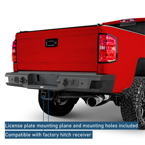 Rear Bumper For 2011-2019 Chevy Silverado 2500HD/3500HD & GMC Sierra 2500HD/3500HD - Landshaker4x4