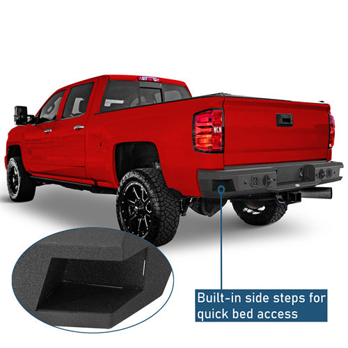 Rear Bumper For 2011-2019 Chevy Silverado 2500HD/3500HD & GMC Sierra 2500HD/3500HD - Landshaker4x4