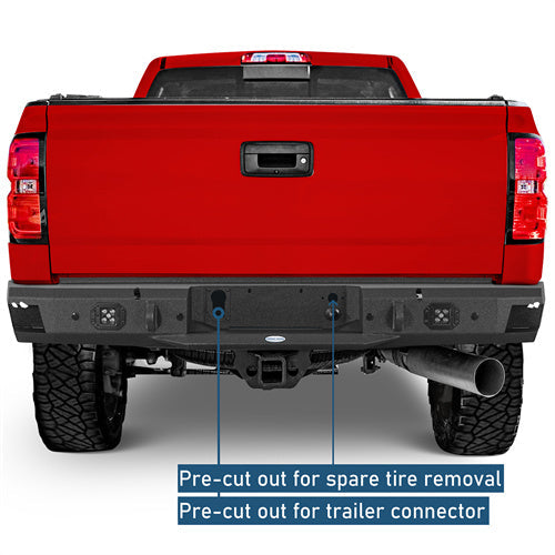 Rear Bumper For 2011-2019 Chevy Silverado 2500HD/3500HD & GMC Sierra 2500HD/3500HD - Landshaker4x4