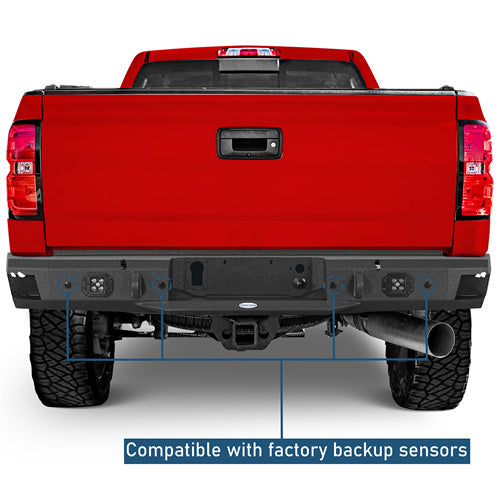 Rear Bumper For 2011-2019 Chevy Silverado 2500HD/3500HD & GMC Sierra 2500HD/3500HD - Landshaker4x4