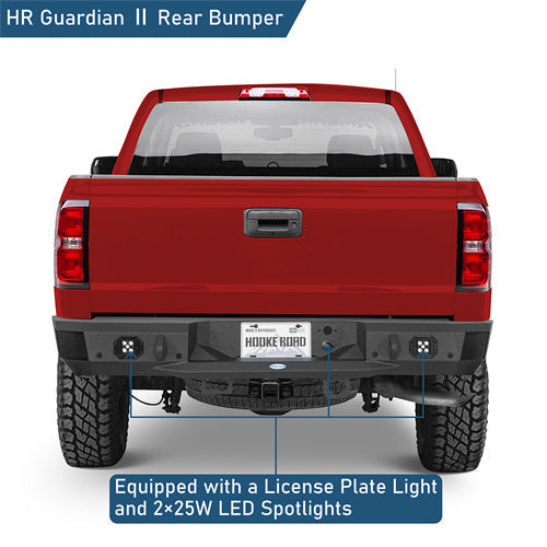 Off-Road Rear Bumper w/ LED spotlights For 2007-2018 Chevy Silverado 1500
