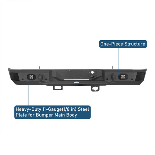 Off-Road Rear Bumper w/ LED spotlights For 2007-2018 Chevy Silverado 1500