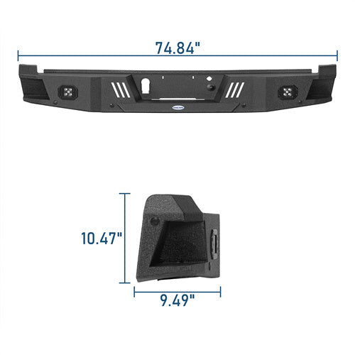 Aftermarket Guardian I Rear Bumper For 2021-2025 Ford F-150(Excluding Raptor & Tremor) - LandShaker