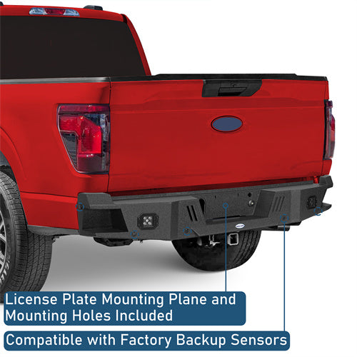 Aftermarket Guardian I Rear Bumper For 2021-2025 Ford F-150(Excluding Raptor & Tremor) - LandShaker