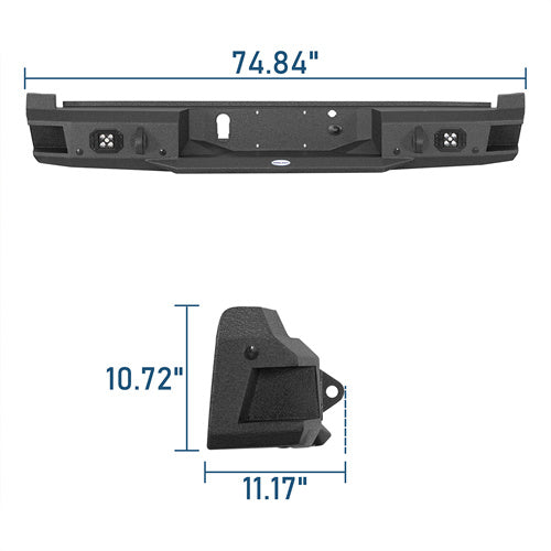Aftermarket Rear Bumper For 2021-2025 Ford F-150(Excluding Raptor & Tremor)