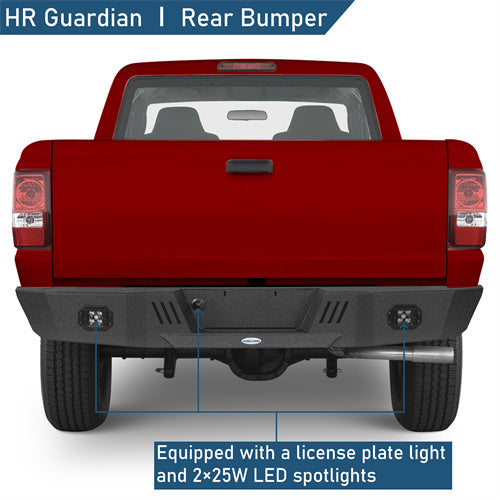 Off-Road Rear Bumper w/ LED Spotlights For 1993-2011 Ford Ranger Fleetside - Landshaker4x4