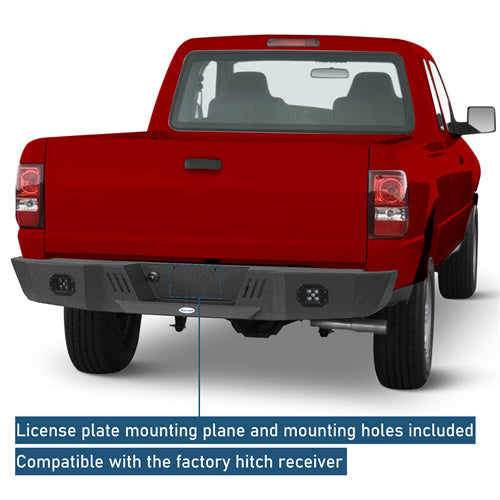 Off-Road Rear Bumper w/ LED Spotlights For 1993-2011 Ford Ranger Fleetside - Landshaker4x4