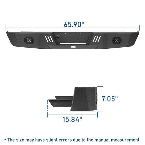 Off-Road Rear Bumper w/ LED Spotlights For 1993-2011 Ford Ranger Fleetside - Landshaker4x4