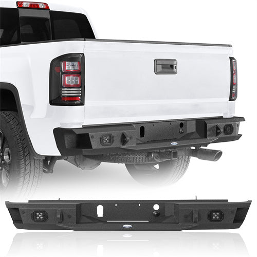 Road Trip Rear Bumper w/ LED Spotlights For 2007-2018 GMC Sierra 1500 - LandShaker4x4