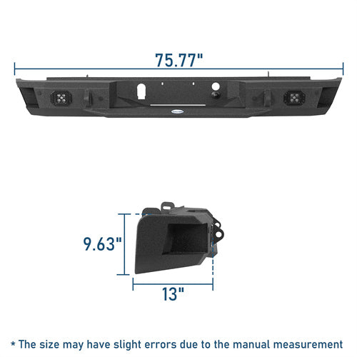 Road Trip Rear Bumper w/ LED Spotlights For 2007-2018 GMC Sierra 1500 - LandShaker4x4