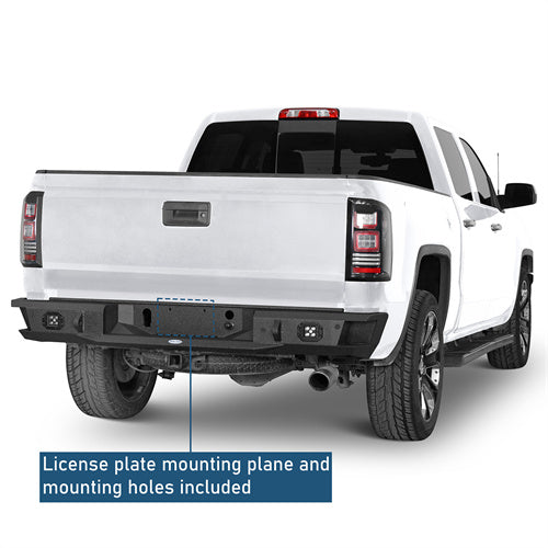 Road Trip Rear Bumper w/ LED Spotlights For 2007-2018 GMC Sierra 1500 - LandShaker4x4