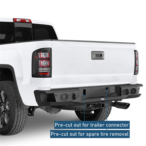 Road Trip Rear Bumper w/ LED Spotlights For 2007-2018 GMC Sierra 1500 - LandShaker4x4